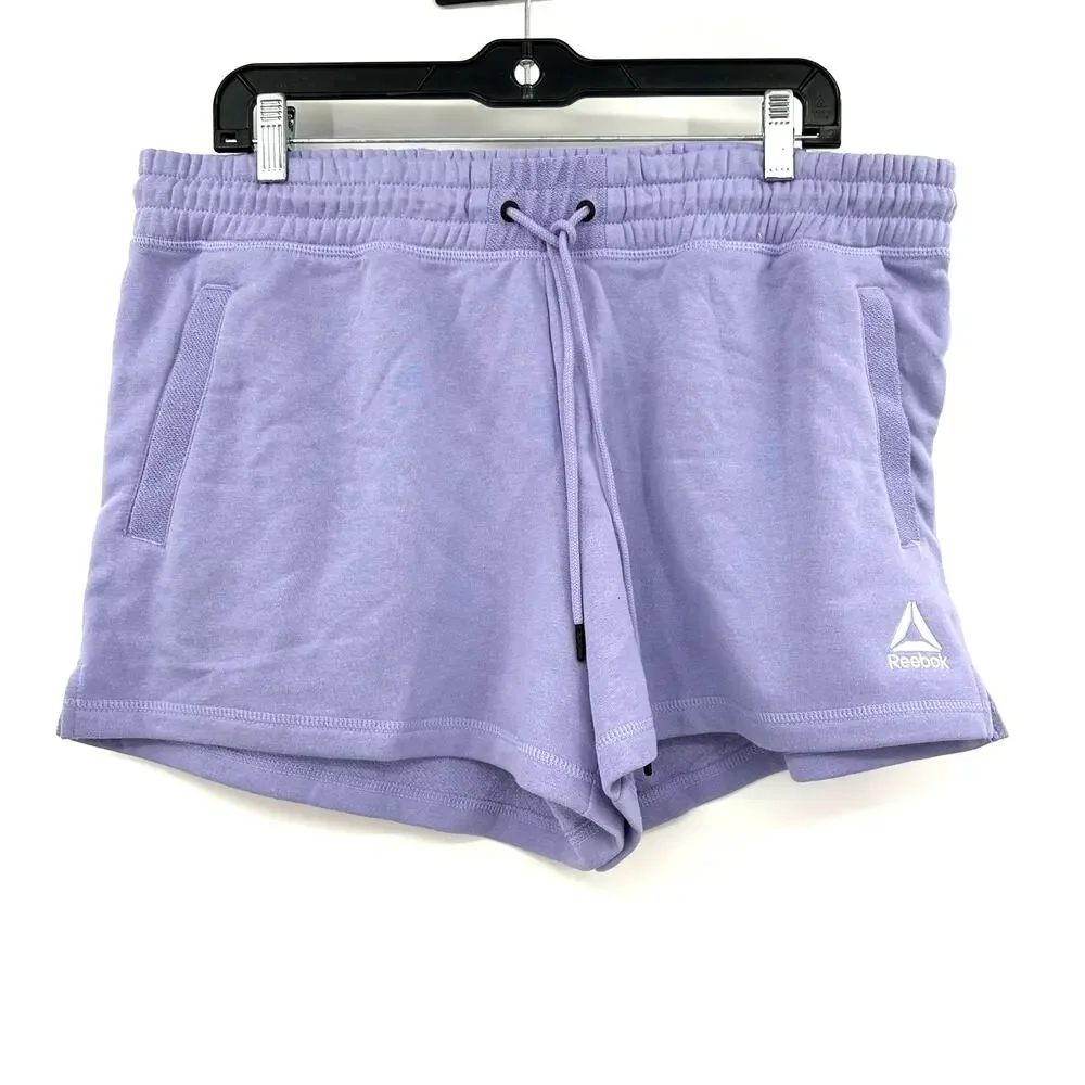 Reebok Size XL Shorts Purple Elastic Waist Drawstring‎ Relaxed Fit Pull On NWT
